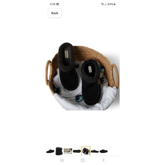 New 9-10 Dearfoams Memory Foam Black Grey Slip On Slippers House Shoes NWT - Picture 5 of 11